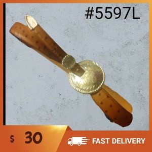 Ostrich print leather belt